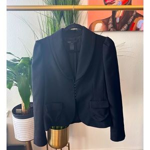 Marc Jacobs Black Wool Fitted Blazer  - Size 4